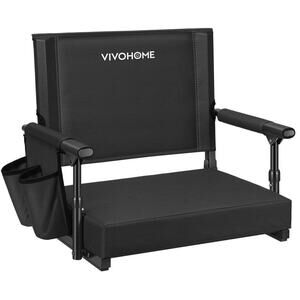 Heavy-Duty Padded Bleacher Chair with Backpack Straps and Cup Holders